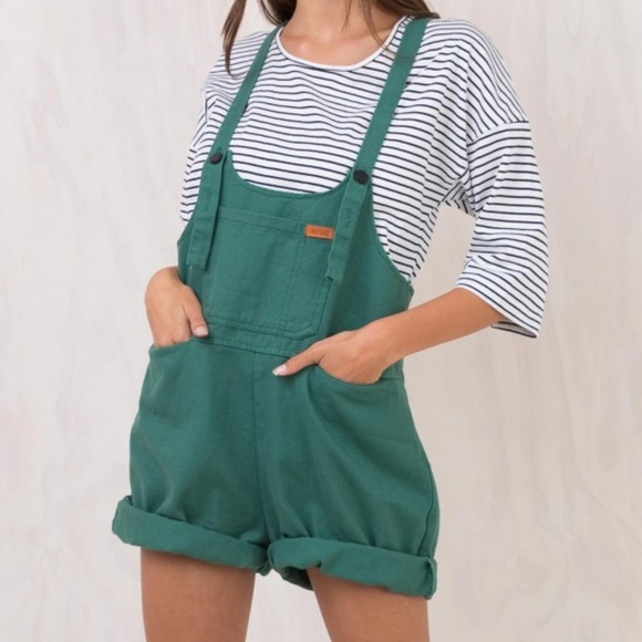 Princess Polly Dresses & Skirts - Green Sloan Denim Overalls